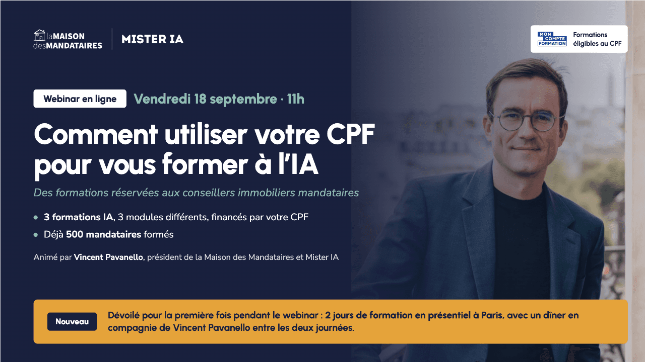 Conseillers immobiliers : utilisez son CPF pour se former à l'IA en 2026